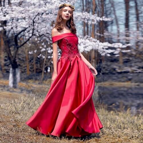 2018 New Arrived Long Evening Dresses Elegant Appliques Lace Boat Neck Banquet Sexy Formal Party Gown robe de soiree