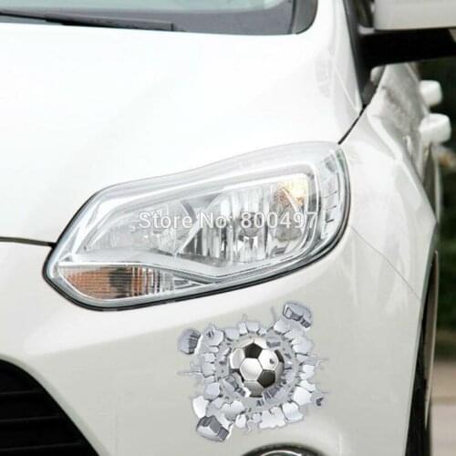 10 x Car-styling 3D Car Sticker Football Hit The Glass For Tesla Chevrolet Cruze Golf Mazda Kia BMW Volkswagen Renault Opel Lada