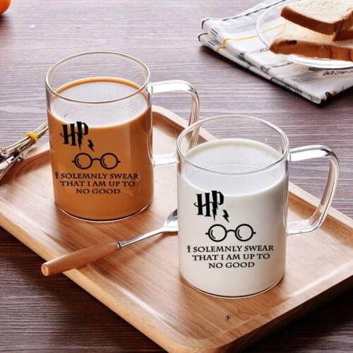 15oz High Capacity Glasses Coffee Mug Good Moring Milk Glass Cup Kids Birthday Gift