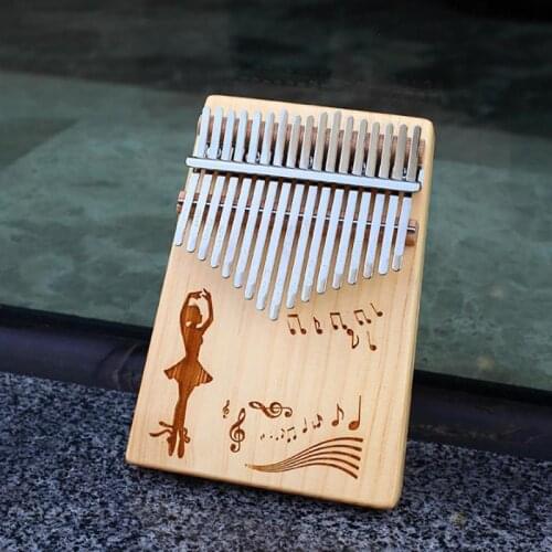 17 Keys Tones Kalimba Thumb Piano Solid Wooden Pine Body Beginner Musical Instrument Tune Hammer Solid Pine Mahogany