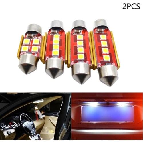 2PCS FESTOON LED BULB C5W C10W Car LED Reading Dome License Plate Lamp White For Toyota Corolla RAV4 Camry Prado