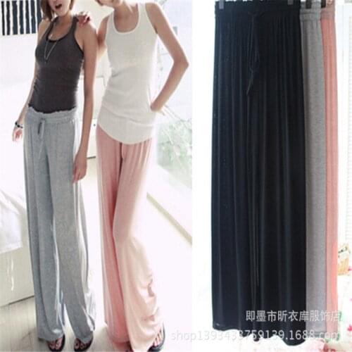 2021 Xindizhan Net Red Spring and Summer Flower Waist Pants Womens Modal Home Loose Pajamas Yoga Casual Wide Leg Pants
