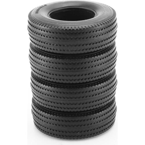 4Pcs Rubber Tyres Wheel Tires With Sponge For 1:14 Tamiya Tractor Trucks RC Car Parts Accessories Upgrade DIY Parts