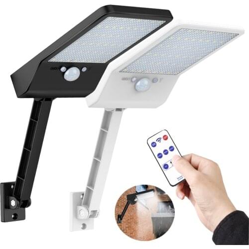 48 LED Solar Lights Three Modes solar street light Outdoor Waterproof Black White rotate bracket