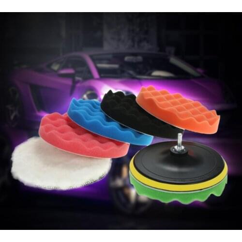 80% Hot Sale 7Pcs Car 180mm Auto Polishing Pads Waxing Buffing Sponge Sander Sealing Glaze
