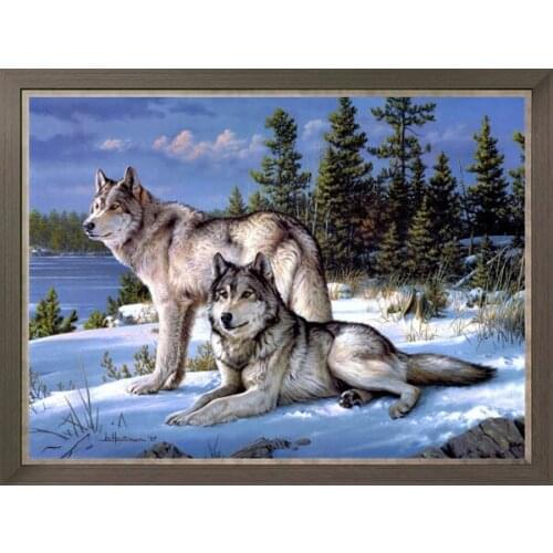 Diamond mosaic full square diamond embroidery beads snow Lovers wolf woods animal diamond cross stitch sets unfinish painting