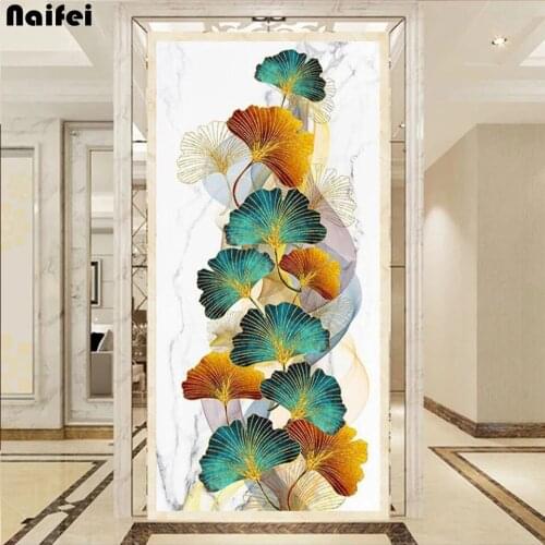 Golden Leaf Abstract DIY Diamond Painting Picture Rhinestone Embroidery Full Diamond Mosaic 5d Cross Stitch Decoration Home