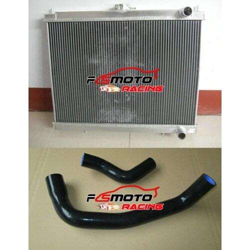 Aluminum Radiator + Silicone Hoses For Nis-san Skyline GTR BNR34 R34 V-Spec Z-Tune RB26DETT Twin Turbo 2.6L L6 1999-2002 MT