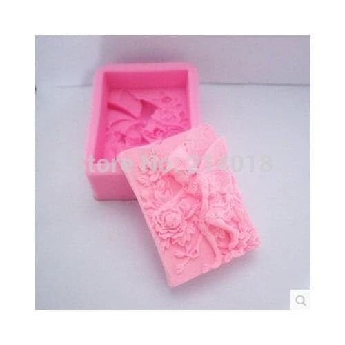 Free shipping 3D Flower Fairy shaped handmade soap mold animal candle molds silicone mold Chocolate Candy Moulds Form of Cake