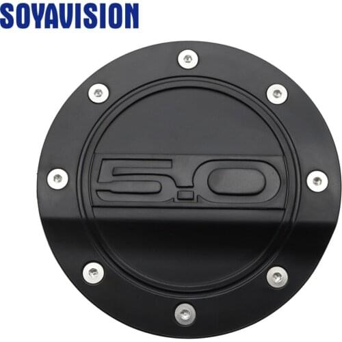 For Ford Mustang GT 5.0 Car Fuel Filler Door Gas Cap Petro Cover Trim Automobile Aluminum Styling Mouldings Accessories Series