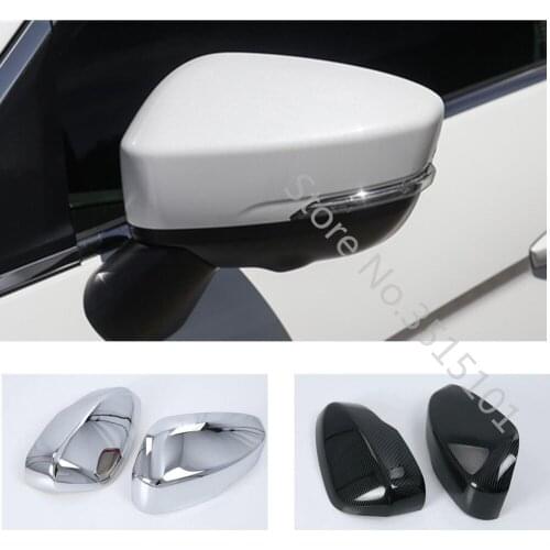 For Mitsubishi Eclipse Cross 2017 2018 2019 2020 Car Back Rear View Rearview Side Glass Mirror Cover Trim Frame 2pcs