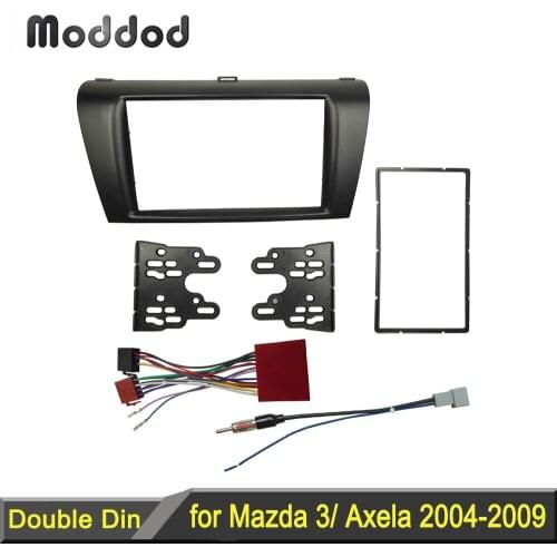 Double Din DVD Stereo Panel for MAZDA 3 04-08 Axela 06-08 Refitting Fascia With ISO Wiring Harness Trim Kit