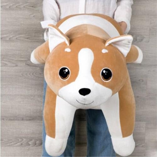 Fancytrader Pop Lovely 100cm Big Soft Cartoon Corgi Plush Toy 39inches Lying Stuffed Animal Dog Pillow Kids Play Doll Gift
