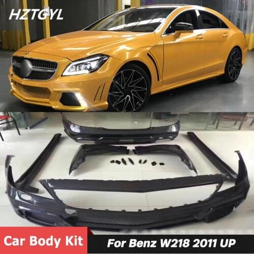 FRP Unpainted Front Rear Bumper Side Skirts Fenders Car Body Kit For W218 CLS300 CLS350 Modify WD Style 2011 Up