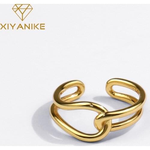 XIYANIKE 925 Sterling Silver Korean Cross Knotted Line Ring Female Fashion All-match Refinement Jewelry Accessories Кольцо Gift