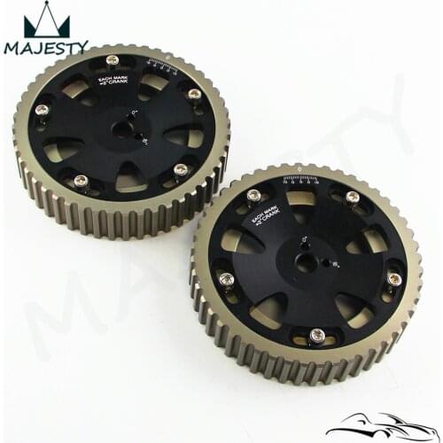 2Pcs Cam Gear Pulley Kit Fit For Mitsubishi Lancer EVO 1-9 ECLIPSE DSM 4G63 Black