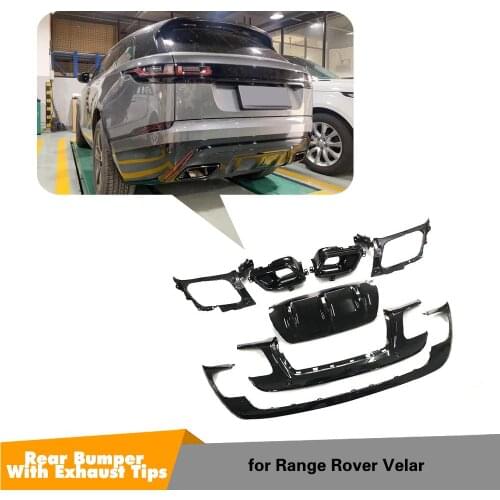 PP Body Kits Rear Bumper Lip Diffuser With Exhaust Tips Muffer for Land Rover Velar 2017- 2019