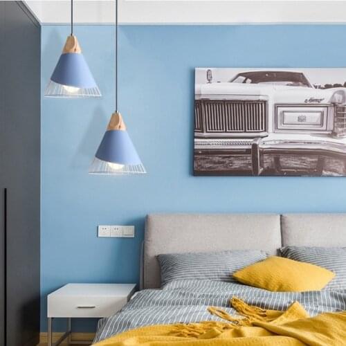 Kitchen Pendant Light Fixtures Bar Modern Pendant Ceiling Lamp Vintage Industrial Pendant Lights Blue Living Room Wood Lighting