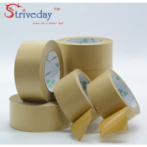 5pcs 35mm wide 25 meters long Waterproof free kraft paper tape photo frame tapes sealing tape leather belt high viscosity DIY