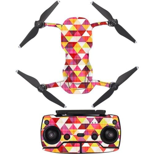 Triangle Style Decal Vinyl Skin Sticker For DJI Mavic Air Drone + Remote Controllers + 3 Batteries Protection Film Cover