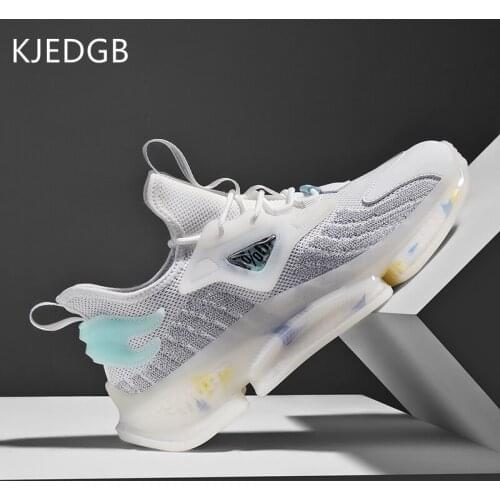 KJEDGB New 2021 Sneakers Men Trendy Thick-soled Breathable Sports Shoes Mens Soft-soled Comfortable Casual Shoes for Men