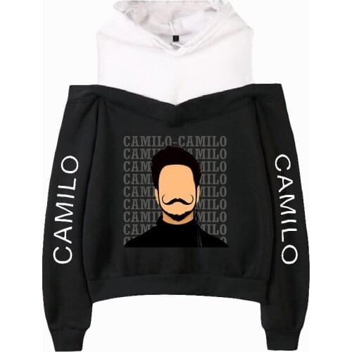 Popular Camilo Echeverry Hoodies Off Shoulder Sweatshirt Womens Pullover Harajuku Streetwear Girl Fashion Clothes Camilo Top