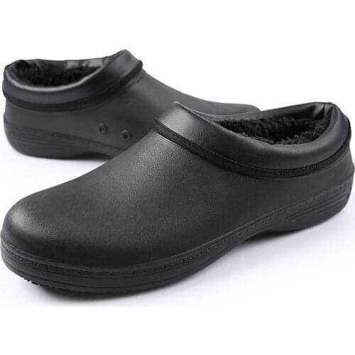 Plus Size 35-47 Detachable Lining Chef Shoes Non-slip Waterproof Oil-Proof Kitchen Work Shoes Slip On Keep Warm Medical Shoes