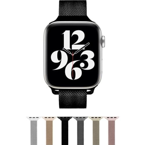 Black Stainless Steel Loop Band for Apple Watch band 40MM 44MM 38MM 42MM Metal Bracelet Strap Watchbands for iWatch Series