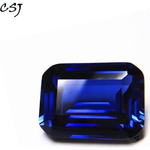 CSJ Syntheitc Sapphire OCT Cut Loose Gemstone Blue Corundum For Diy Fine Jewelry 925 Silver Mounting Color Change Stone