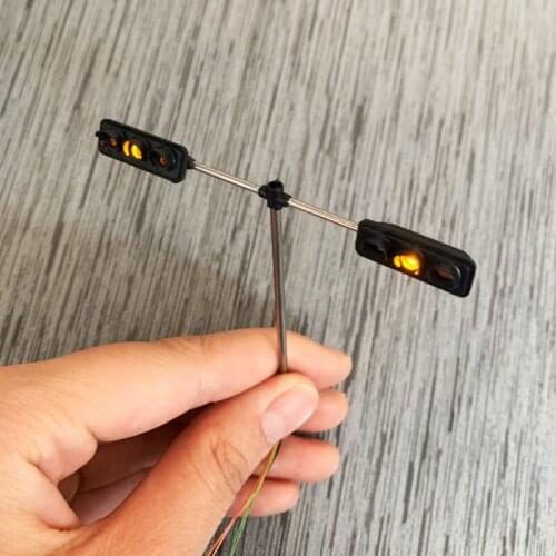 LED 1:87 HO Scale Train Model Miniature Simulation Double Head Traffic Lights Sand Table Track Scene Layout Accessories