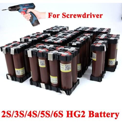 Liitokala 18650 HG2 2S 3S 4S 5S 6S 8S 6000mAh 20A 7.4V 12.6V to 25.2V 29.6V 3000mAh for Screwdriver batteries weld battery pack