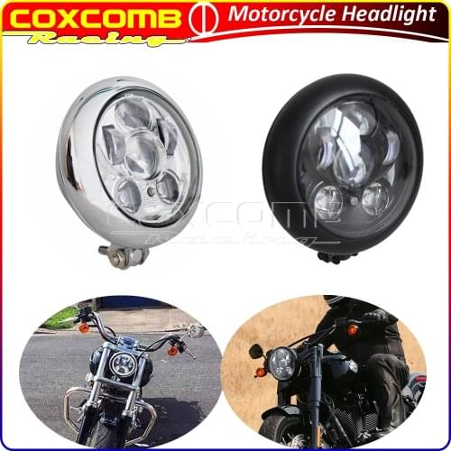 Universal Motorcycle 5.75 inch LED Headlight HI/LO Lamp DRL Running Light For Harley Bobber Chopper Cafe Racer Custom Headlamp