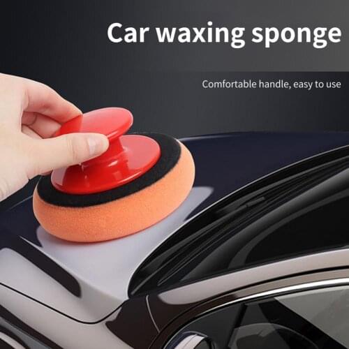Wax Applicator Pads Harmless Car Care Tool Red Sponge Polishing Pads with Handles for Vehicles