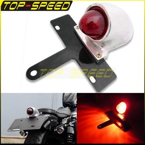 Tail Light With License Plate Brake Stop Light Rear Running Lamp Motorcycle For Harley Bobber Chopper Custom Bikes