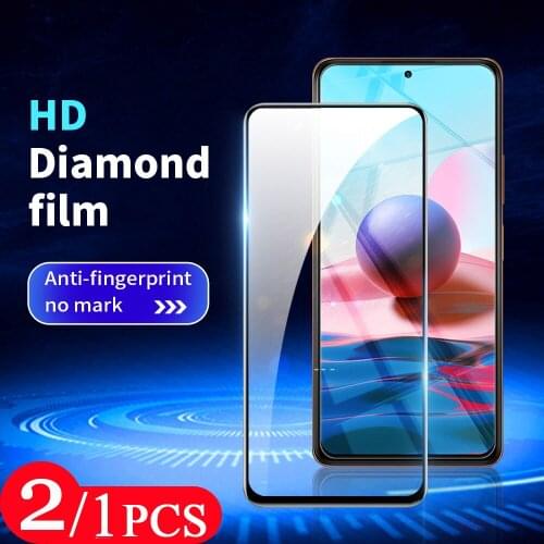 2/1Pcs full cover for Redmi Note 9S 9T 10 10S 10X 5G 7 7S 8 8T 9 Pro Max Screen Protector Tempered Glass Phone Protective Film