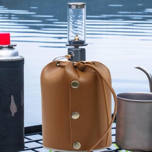 Gas Tank Protector Gas Tank PU Leather Case Outdoor Camping Gas Canister Protective Cover Bag Fuel Cylinder Storage Bag