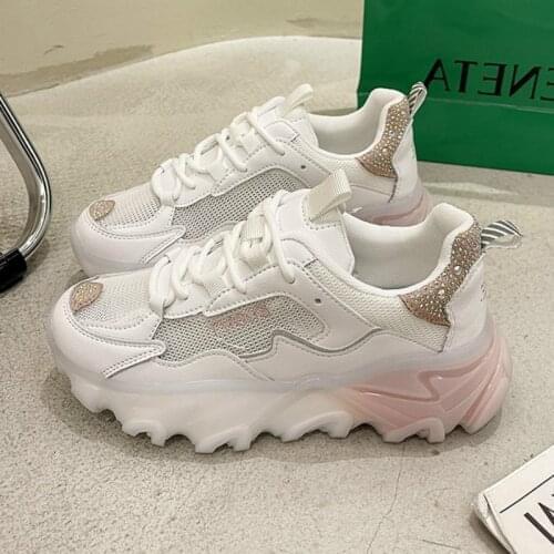 2021 Summer Sneakers for Women Sport Lace Up Platform Fashion Casual Womens Wedge Running Shoes Femme High Quality