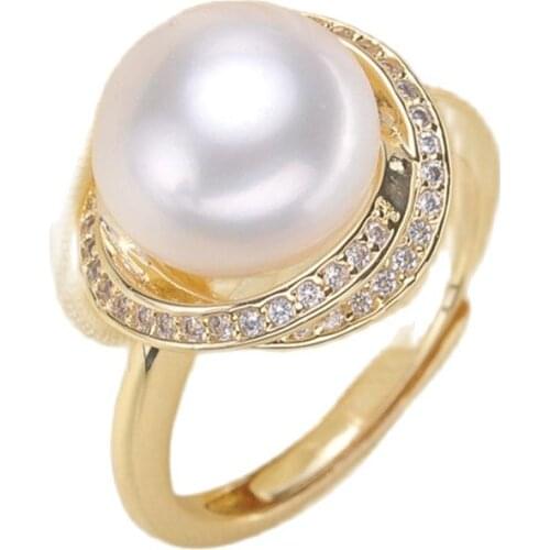 Classic Rings Resizable Design Rings Base 925 Silver Pearl Rings Settings Women DIY Pearl Rings Accessory No Pearl