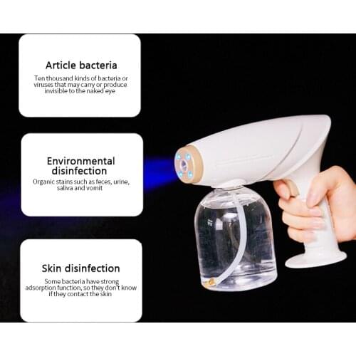 1pc Household Charge Blue Light Nano Steam Spray Gun Portable Wireless Disinfection Sprayer Machine Handheld Atomization Sprayer