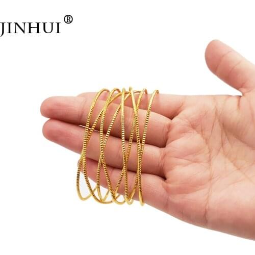 Jin Hui 1pieces of Gold color Copper Bracelets for Women Dubai Bride Wedding Jewelry Bracelet Middle East African wedding gifts