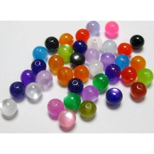 100 Mixed Color Acrylic Round Beads 10mm Jelly Tone Smooth Ball