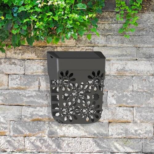 4pcs LED Solar Wall Lamp Shadow Waterproof Decking Light Sunlight Powered Wall Hollowed Out Lamp with Sensor Outdoor Lighting