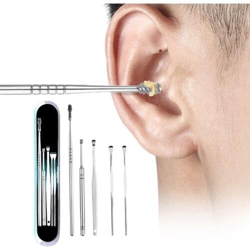 5pcs/set Stainless Steel Ear Scoop Ear Ear Pick Ear Cleaning Tool Set Double Head Ear Care Tool