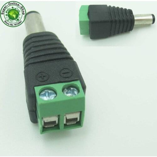50pcs male Connector Plugs Jack For 5050 / 3528 SMD LED Strip sigle color Light DC Power Supply AC Adapter Plug Cable
