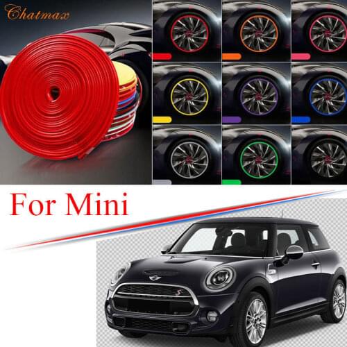 9 Colors Car Wheel Hub Rim for BMW MINI JCW Countryman Clubman Coupe Edge Protector Ring Tire Strip Guard Rubber Decals 8M