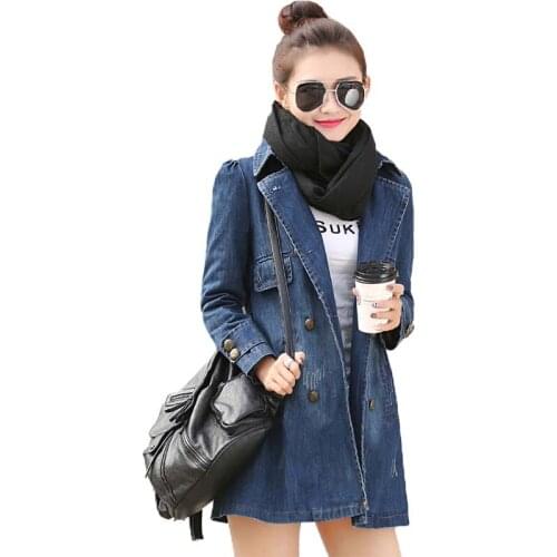 ANPOETCHY Women's Denim Trench Coats