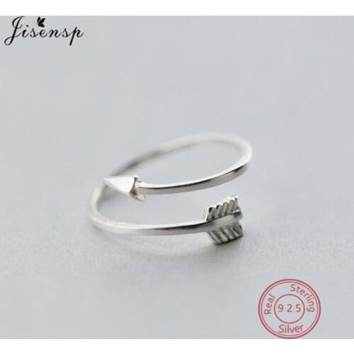 Authentic 925 Sterling Silver Jewelry Ring Simple Love Arrow Adjustable Rings for Women Fine Jewelry 2021 Cute Accessories Gift
