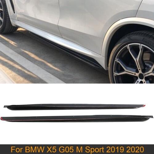 Car Side Skirts Extension Lip for BMW X5 G05 M Sport 2019 2020 Side Door Bumper Skirts Body Kits Carbon Fiber
