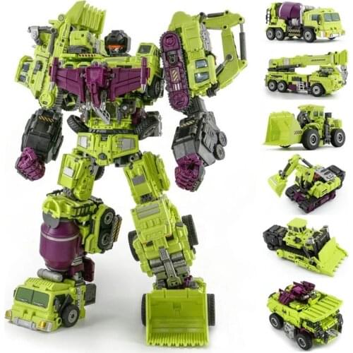JINBAO Big Size 50cm new Anime Devastator Transformation Toys Cool KO 6 IN 1 Action Figure G1 Robot Car Trucks Model Boy Kids
