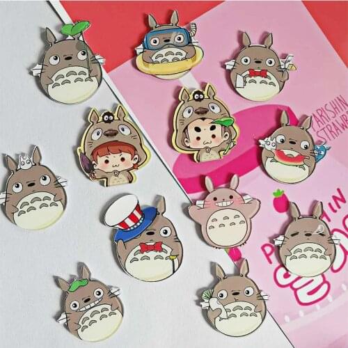 Japanese Totoro Brooch Clothing Cloth Bag Shoes Accessories Decoration Pin Acrylic Miyazaki Movie Cartoon Badge Gift for Friends